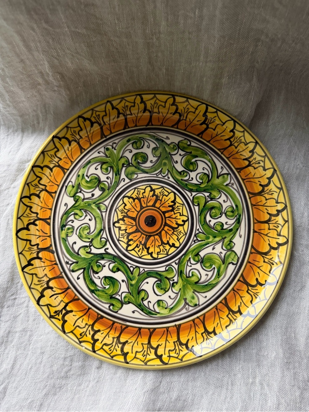 Hand-Painted Vintage 1978 Italian Ceramic Plate